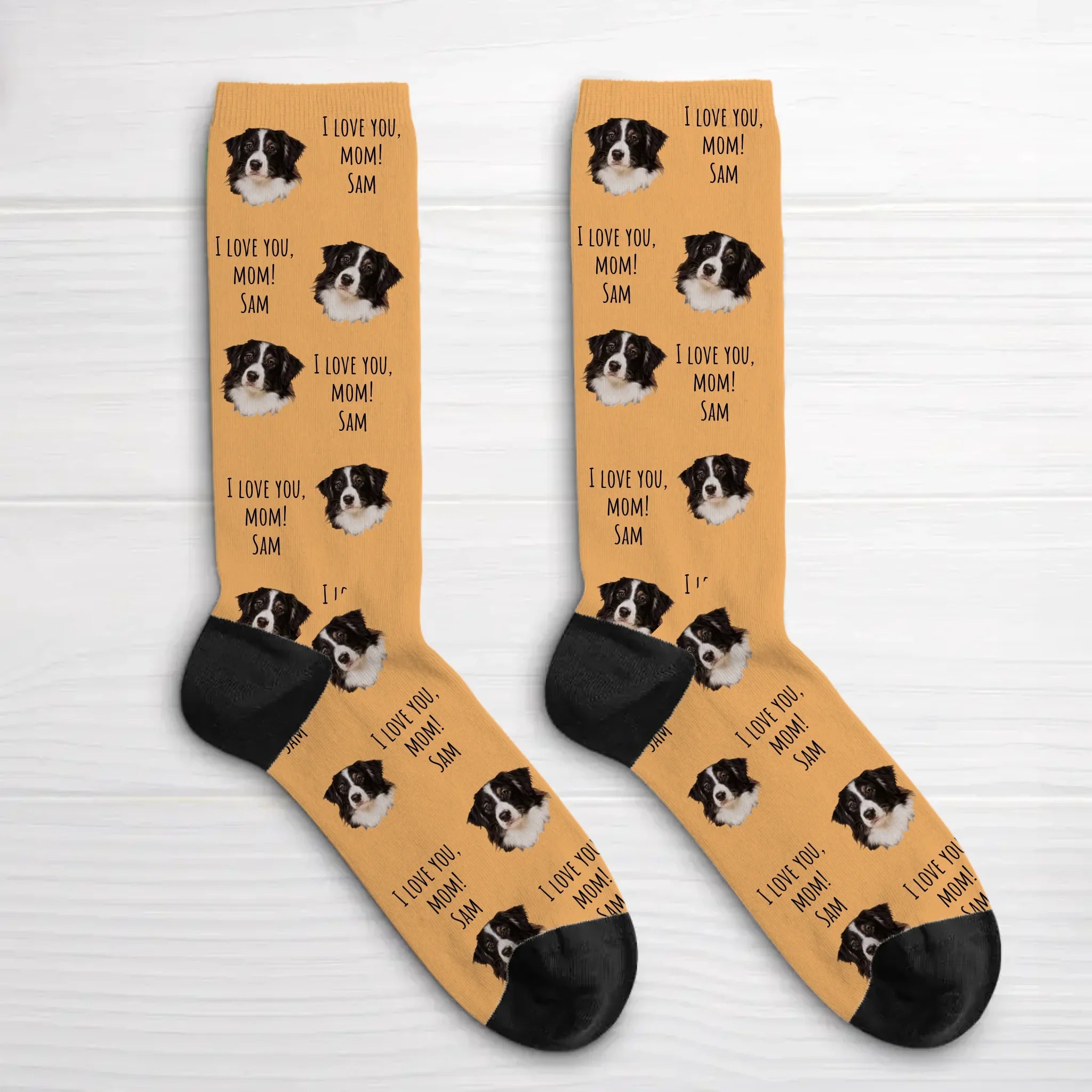 Your photo with text - Personalized Socks