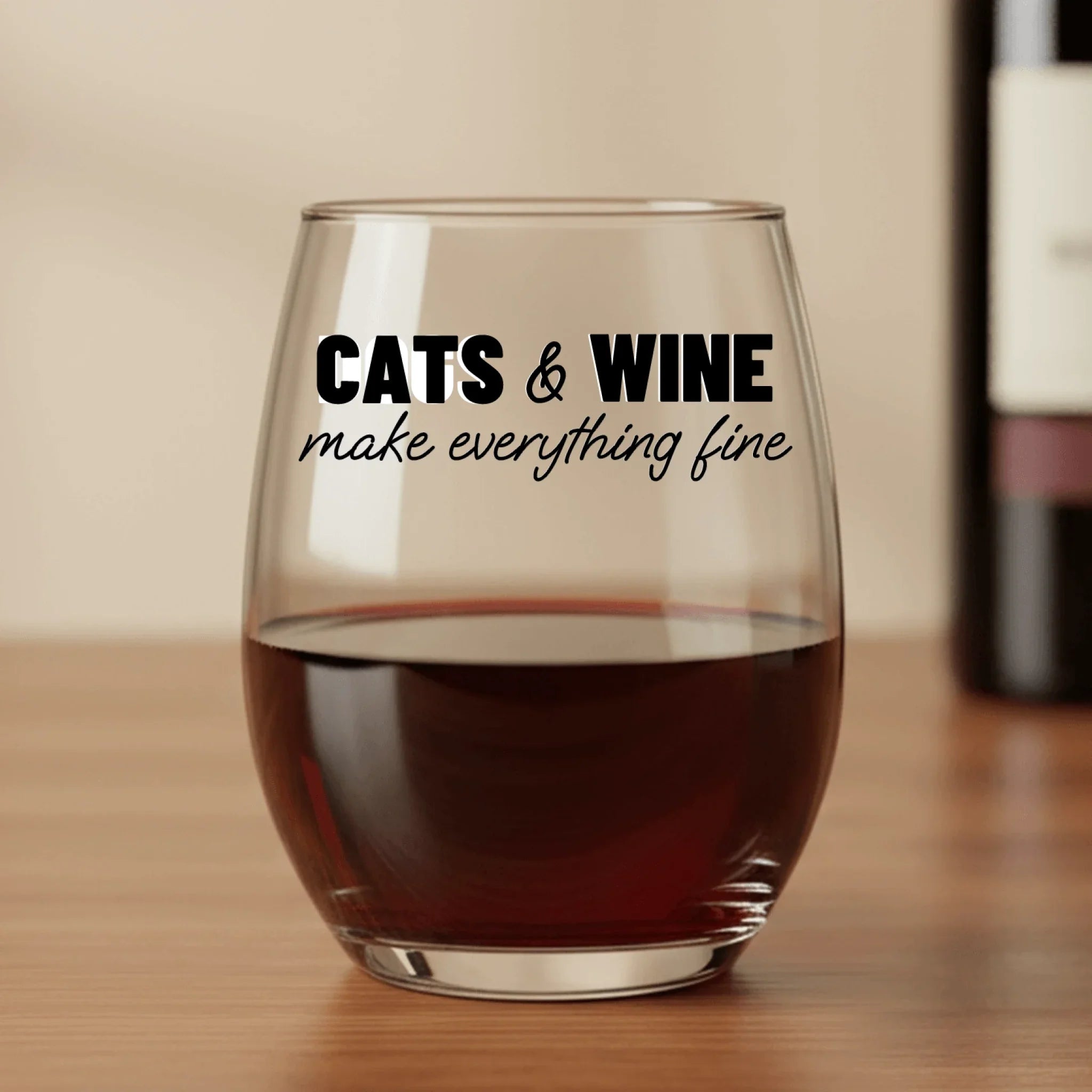 Pets & wine make me fine -  Personalized Wine Glass