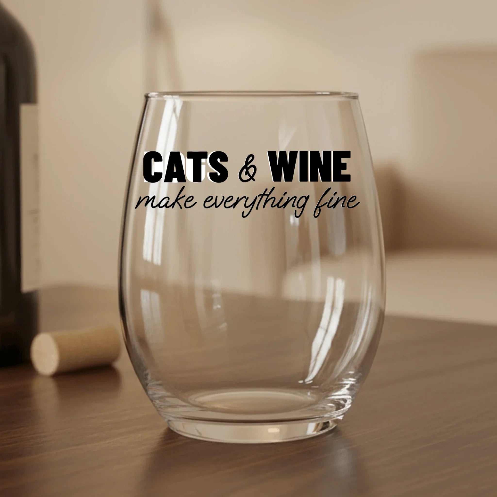 Pets & wine make me fine -  Personalized Wine Glass
